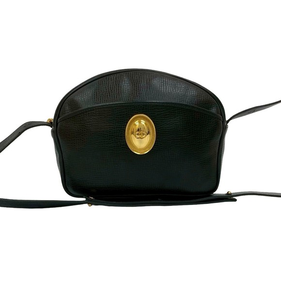 Christian Dior CD logo hardware leather shoulder bag pochette black 05881 - Picture 1 of 10